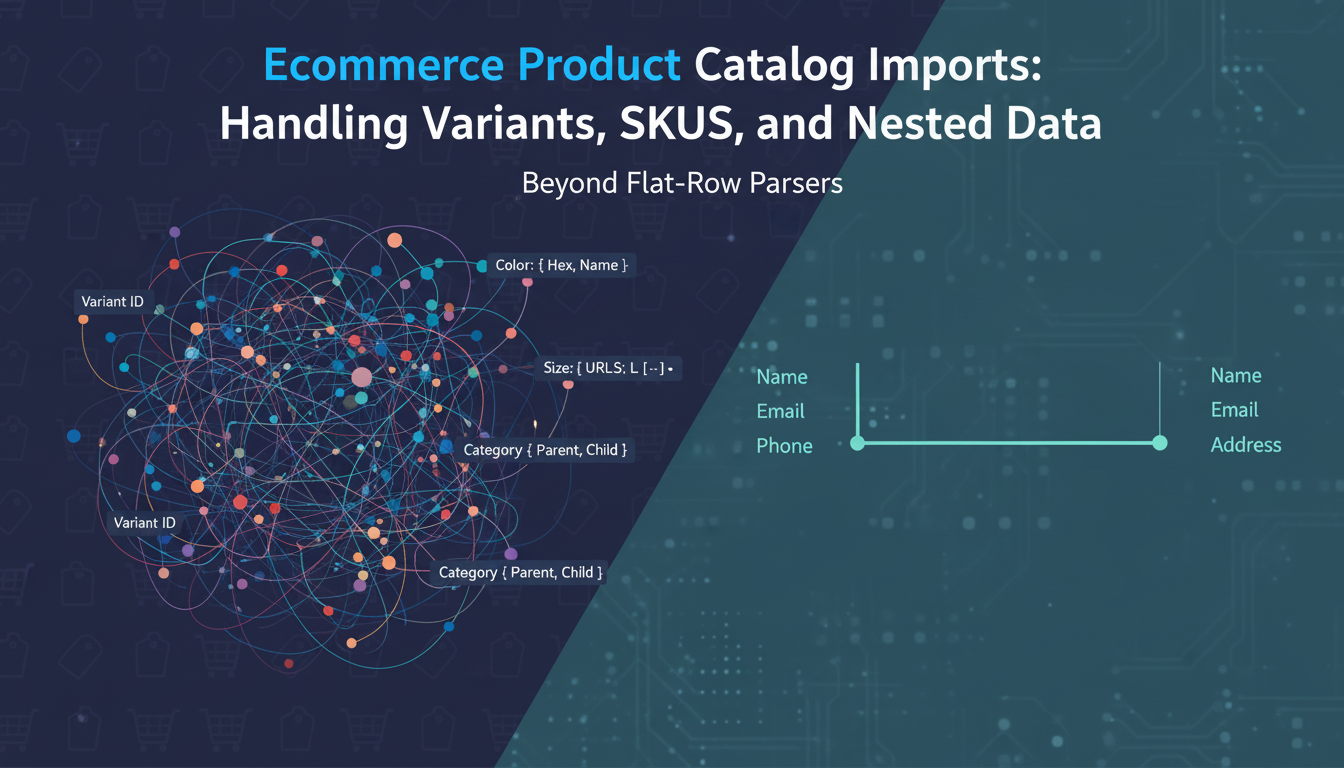 Ecommerce Product Catalog Imports: Handling Variants, SKUs, and Nested Data