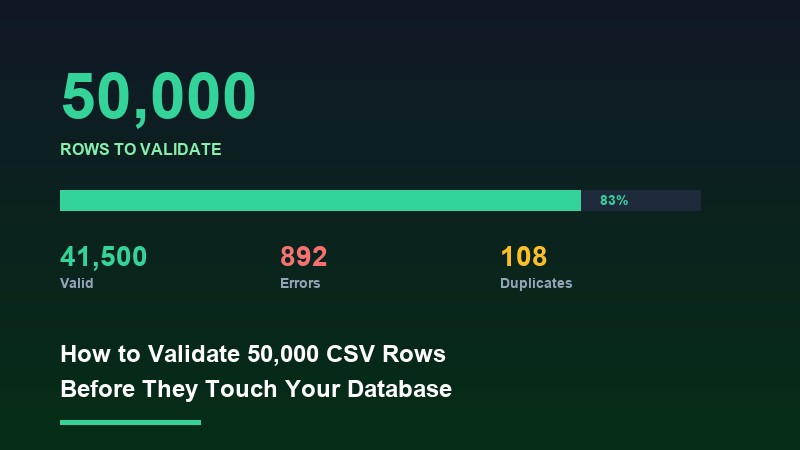 How to Validate 50,000 CSV Rows Before They Touch Your Database